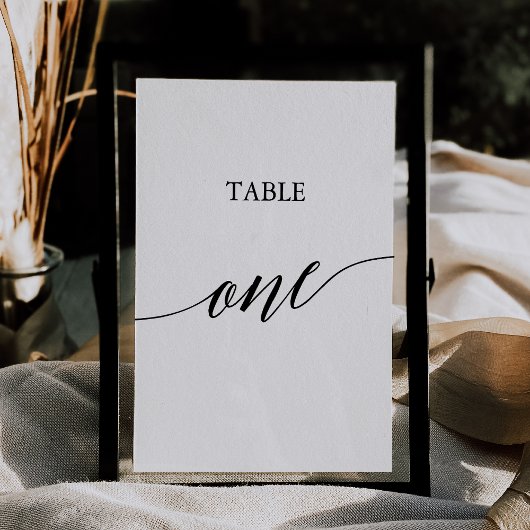 Elegant Black 5x7 Printable Table One Table Number Einladung