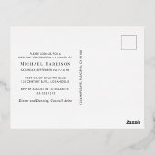 Elegant Black 70th Birthday Party Gold Folie Einladungspostkarte (Rückseite)