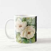 Elegant Black 90. Geburtstag Magnolia Blumenname Kaffeetasse (Links)