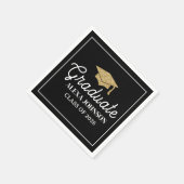 Elegant Black Abschlussklasse 2026 Abitur Serviette (Ecke)