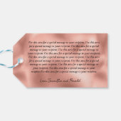 Elegant Black and Faux Rose Gold Calligraphy Geschenkanhänger (Rückseite Horizontal)