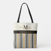Elegant Black and Gold Art Deco Pattern Tasche (Rückseite)