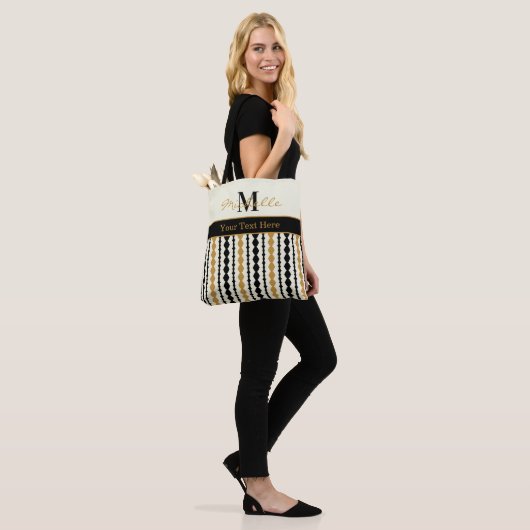Elegant Black and Gold Art Deco Pattern Tasche (Am Model)