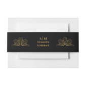 Elegant Black and Gold Art Deco Wedding Einladungsbanderole (Vorderseite Beispiel)