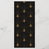 Elegant Black and Gold Art Deco  Wedding Menükarte (Rückseite)
