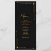 Elegant Black and Gold Art Deco  Wedding Menükarte (Vorderseite)