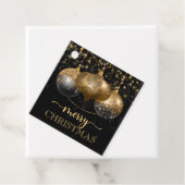 Elegant Black and Gold Baubles Frohe Weihnachten Geschenkanhänger (Beispiel)