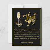 Elegant Black and Gold Budget Retirement Dankeskarte (Vorderseite)