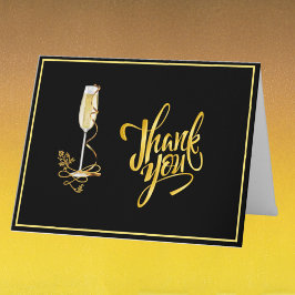 Elegant Black and Gold Budget Retirement Dankeskarte