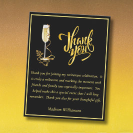 Elegant Black and Gold Budget Retirement Dankeskarte