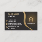 Elegant Black and Gold Business Card Visitenkarte (Vorderseite)