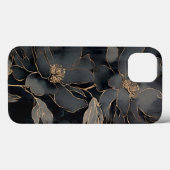Elegant Black and Gold Floral Art Case-Mate iPhone Hülle (Rückseite (Horizontal))
