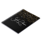 Elegant Black and Gold Glitter Salon Business Notizblock (Linke Seite)