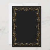 Elegant black and gold Gothic wedding Invitation Einladung (Rückseite)