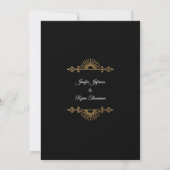 Elegant black and gold Gothic wedding Invitation Einladung (Rückseite)