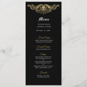 Elegant black and gold Gothic Wedding Menu Menükarte (Vorderseite)
