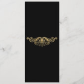 Elegant black and gold Gothic Wedding Menu Menükarte (Rückseite)