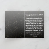 Elegant Black and Gold Graduation Karte (Innenseite)