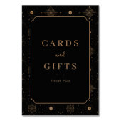 Elegant Black and Gold Gratitude Card Tischnummer (Rückseite)