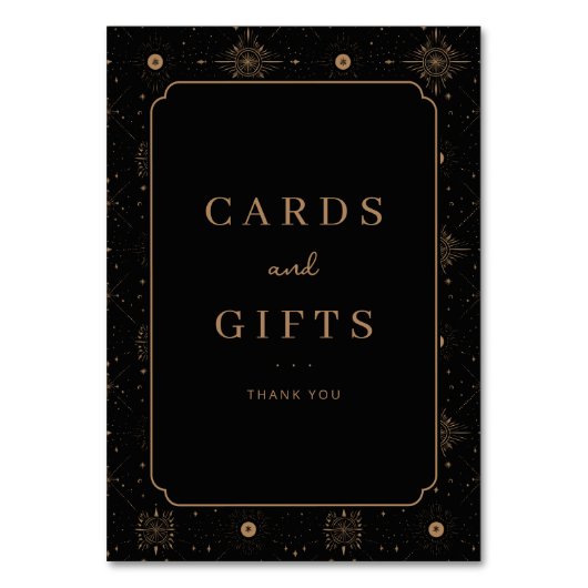 Elegant Black and Gold Gratitude Card Tischnummer (Vorderseite)