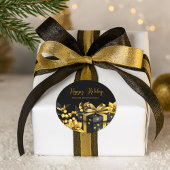 Elegant Black and Gold Happy Holidays Sticker