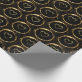 Elegant Black and Gold Hearts Pattern  Geschenkpapier (Ecke)