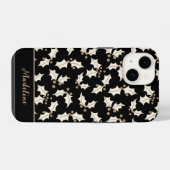 Elegant Black and Gold Holly iPhone Hülle (Rückseite (Horizontal))