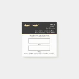 Elegant black and gold Lash appointment Post-it Klebezettel