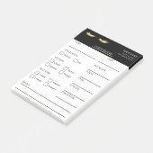 Elegant black and gold Lash Client  Post-it® Notes Post-it Klebezettel (angewinkelt)