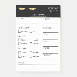 Elegant black and gold Lash Client  Post-it® Notes Post-it Klebezettel
