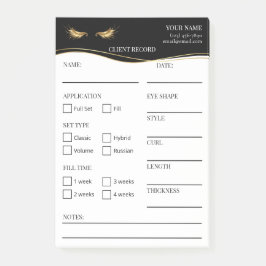 Elegant black and gold Lash Client  Post-it® Notes Post-it Klebezettel