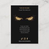 Elegant Black and gold Lash Client Record Form Visitenkarte (Vorderseite)
