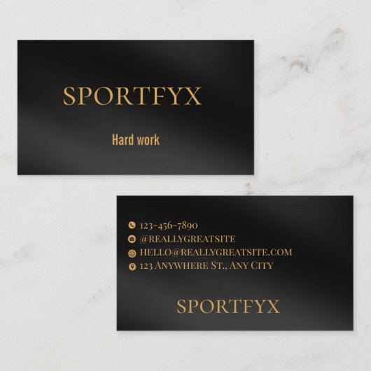 Elegant Black and Gold Minimalist Business Card | Visitenkarte (Vorne/Hinten)