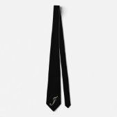 Elegant Black and Gold Monogram J Stylish Krawatte (Vorderseite)