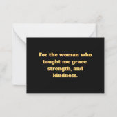 Elegant Black and Gold Mother’s Day Card with Rose Mitteilungskarte (Rückseite)