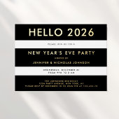 Elegant Black And Gold New Year's Party Folieneinladung