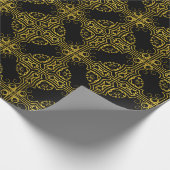 Elegant Black and Gold Ornate Christmas Wrapping Geschenkpapier (Ecke)