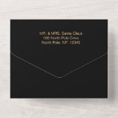 Elegant Black and Gold Rudolph All In One Einladung (Rückseite)