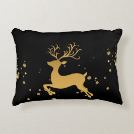 Elegant Black and Gold Rudolph Dekokissen