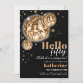 Elegant Black and Gold Shhh ist es eine Überraschu Einladung (Vorderseite)