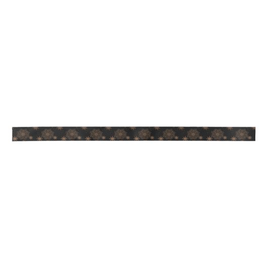Elegant Black and Gold Star pattern Satinband (Vorderseite)