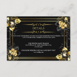 Elegant black and gold summer wedding begleitkarte