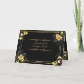 Elegant black and gold summer wedding dankeskarte (Rückseite)