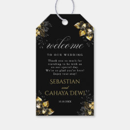 Elegant black and gold summer wedding geschenkanhänger