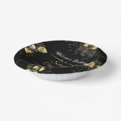 Elegant black and gold summer wedding pappteller (Gewinkelt)