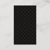 Elegant Black and Gold Trellis Business Monogram Visitenkarte (Rückseite)