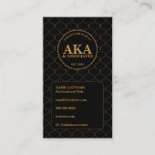 Elegant Black and Gold Trellis Business Monogram Visitenkarte (Vorderseite)