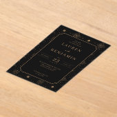 Elegant Black and Gold Vintage Wedding Invitation Acryleinladungen (Ablage )