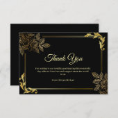 Elegant Black and Gold Wedding Dankeskarte (Vorne/Hinten)