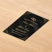 Elegant Black and Gold Wedding Invitation Acryleinladungen (Ablage )